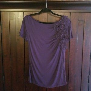 2 for $12! NY & Co Short Sleeve Purple Blouse